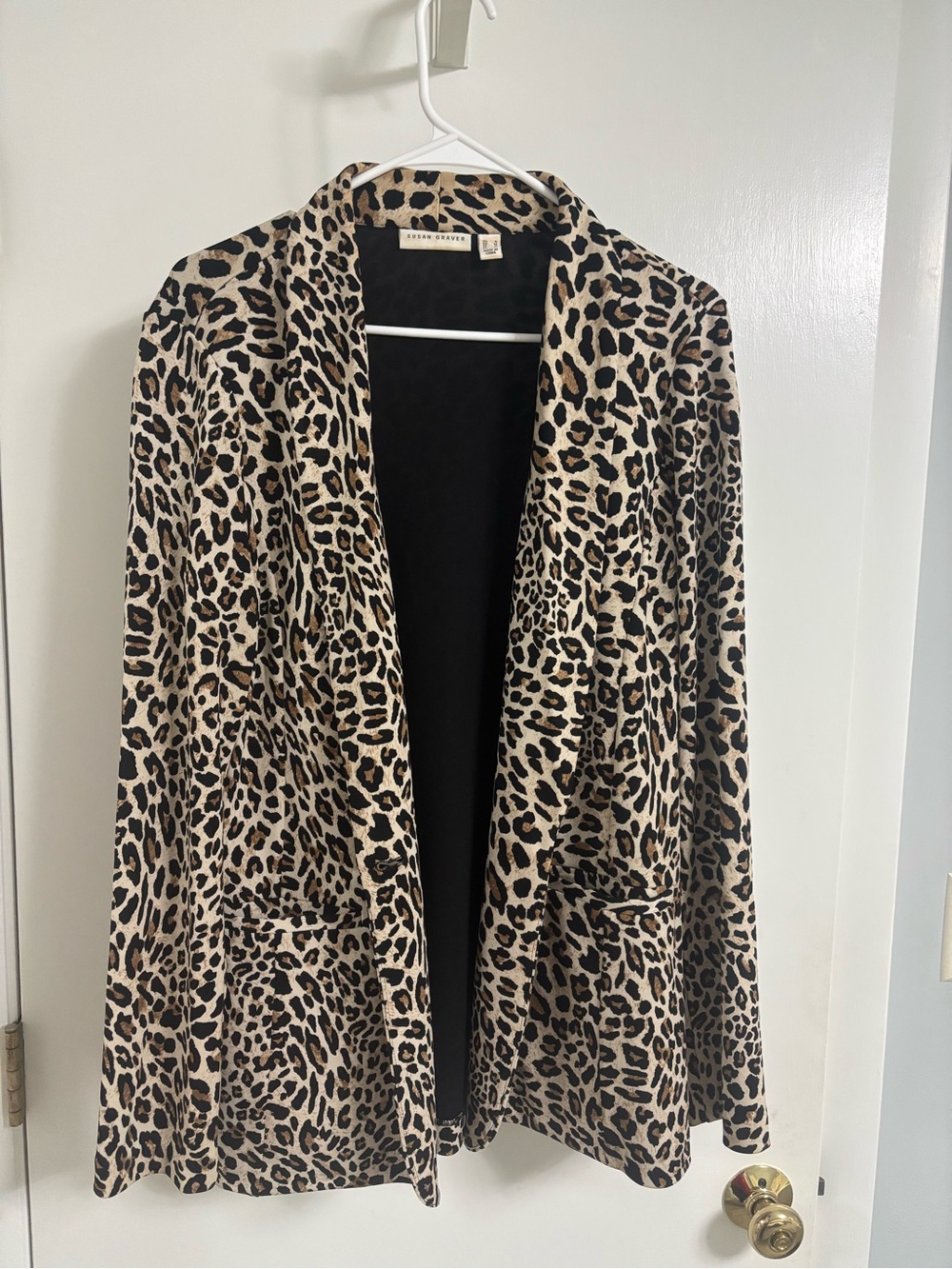 Susan Graver leopard print blazer LIKE NEW!